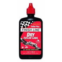 Finish Line DRY Teflon Bicycle Chain Lube, 4-Ounce Drip Squeeze Bottle
