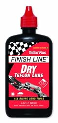 Finish Line DRY Teflon Bicycle Chain Lube, 4-Ounce Drip Squeeze Bottle
