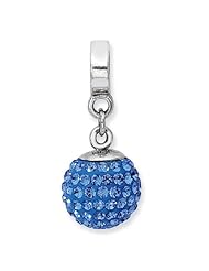 Sterling Silver s Sept Swarovski Elements Ball Dangle Bead by Reflection Beads, Best Quality Free Gift Box Satisfaction Guaranteed
