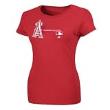 MLB Women's Los Angeles Angels Authentic Collection Change Up Short Sleeve Crew Neck Tee (Athletic Red, XX-Large)