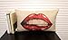 Ojia Cotton Linen Decorative Throw Pillow Cover Cushion Case, Sexy Red Lips