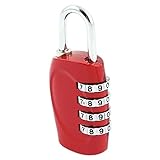 uxcell　南京錠　ダイヤル式　メタル製　シルバートーン　4桁デザイン　パスワードロック