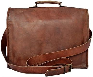 16" Genuine Goat Distressed Leather Satchel