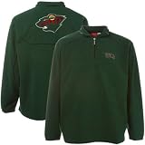 Reebok Minnesota Wild Green Final Score Quarter Zip Pullover Fleece Jacket (X-Large)