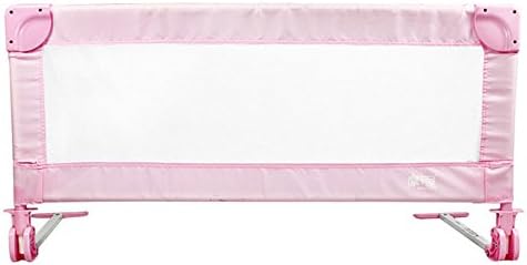 MOCA Friends Baby's Safety Bed Rail Swing Down Mesh Crib Rail for Toddler, Pink