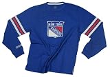 New York Rangers NHL Mens Long Sleeve Crew Shirt, Vintage Logo, Royal Blue