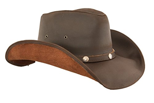 Lucky Trails Men's Dakota Leather Western Cowboy Hat