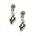 Hultquist Silver Plated Heart and Swarovski Crystals Drop Earrings