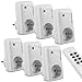 mumbi Funksteckdosen Set: 6 x Funksteckdose + 2 x Fernbedienung / Funkschalter Plug & Play - 1000 Watt - GS