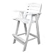 Polywood Outdoor Furniture Nautical Bar Chair, White-Recycled Plastic Materials