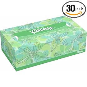 Kleenex 110-Count Tissues, White, Flat Box (Pack of 30)