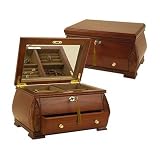 Mele Pandora Locking Walnut Jewelry Box