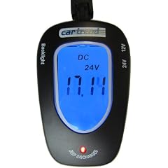 Cartrend 80127 Batterie Tester 12 Volt / 24 Volt, mit LCD Anzeige blau beleuchtet