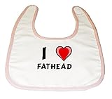 Baby Bib with I Love Fathead (first name/surname/nickname) by Shopzeus