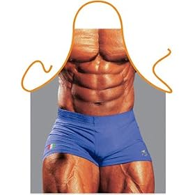 Macho Man Sexy Novelty Apron for Barbeque and Kitchen designed by Itati