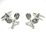 Silver Tennis Racket Racketball Squash Cufflinks