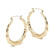 Bling Jewelry Bamboo 14K Gold-filled Large Hoop Earrings 2