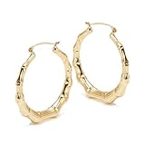 Bling Jewelry Bamboo 14K Gold-filled Large Hoop Earrings 2