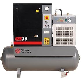 - Chicago Pneumatic Quiet Rotary Screw Air Compressor with Dryer - 3 HP, 230 Volts, 3 Phase, Model#... by Chicago Pneumatics