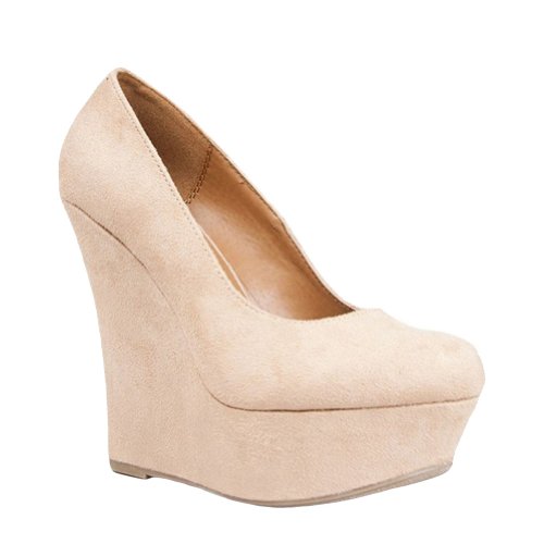 Delicious MEROZ High Platform Round Toe Wedge Shoe,Meroz Oatmeal ISU 7.5