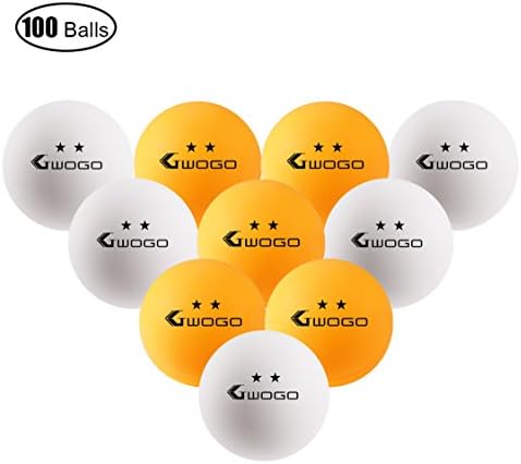 100 Orange 2-star 40mm Table Tennis Ball Advanced Training Ping Pong Balls White/Orange (Orange,White)