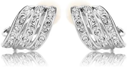 INTOP Fashion Jewelry Clear ouxi Swarovski Element Crystal White Gold Plated Stud Earrings