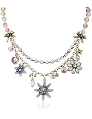 Betsey Johnson "Girlie Grunge" Multi-Flower Necklace, 19"