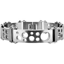 Inox Jewelry 316L Stainless Steel Cut Out Hole Bracelet