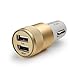 [Qualcomm Certified]runshionTM Quick ChargeTM 2.0 Powerall 18w USB Car Charger Adapter for Samsung Galaxy S6/s6 Edge and More(2.4a for Android,2a for Apple)-Gold