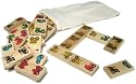 28 Wooden Dominoes with Vehicle Design & Fabric Storage Pouch