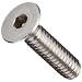 18-8 Stainless Steel Socket Cap Screw, Flat Head, Internal Hex Drive, Meets DIN 7991, 8mm Length, Fully Threaded, M4-0.70 Metric Coarse Threads (Pack of 100)