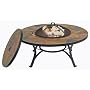 Deeco CP DM643610-IC Arizona Sands Fire Pit Table with Cast Iron Fire Bowl, Spark Guard Screen