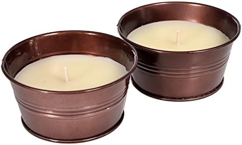 Sierra Case Pack 5 Ounce Outdoor Garden Metal Bucket Citronella Candles (6 Candles)