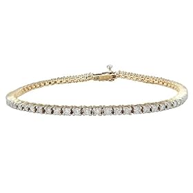 10k Choice of White or Yellow Gold Diamond 4-Prong Tennis Bracelet (2 cttw,... by Fine Tennis Bracelets
