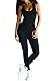 Sumtory Women's Back Crisscross Bandage Sleeveless Tight Sport Jumpsuit&Romper