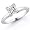 14k White Gold 1.00 Carat Princess Cut Solitaire Diamond Engagement Ring - (G-H;SI1-2) Size 5