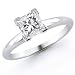 14k White Gold 1.25 Carat Princess Cut Solitaire Diamond Engagement Ring - (G-H;SI1-2)