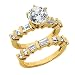 1.25 Ct Diamond Engagement Ring Solitaire Bridal Set Round Cut Baguette Channel