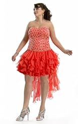 Plus Size Crystal Lace Applique Beaded  Crystals Chiffon/Taffeta/Tulle Evening Dress  With Rhinestones