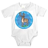 Baby clothes with background, deer, antlers, animal, field