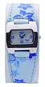 Terrain - TF-005L - Girls Watch with White Dial & Blue Digits and a Blue & White Flower Patterned Strap
