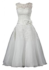 Sexy A-line Lace Sleeveless Short Tea Length Organza  Dress