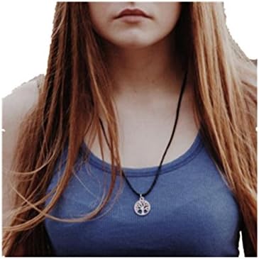 Datework Women New Tree of Life Charm Pendant Choker Necklace Jewellery with Black Cord