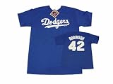 Jackie Robinson 42 Brooklyn Dodgers Royal Name and Number Adult T-Shirt
