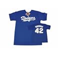 Jackie Robinson 42 Brooklyn Dodgers Royal Name and Number Adult T-Shirt