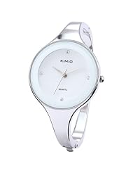 KIMIO Charm Bling Elegant Women Lady White Dial Bangle Bracelet Quartz Wrist Watch KIM019