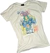 Justice League #1 Distressed Print -- Justice League Crop Sleeve Fitted Juniors T-Shirt