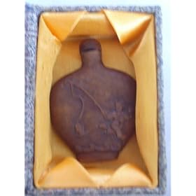 Hand Carved Wooden Snuff Bottle : kids Fishing