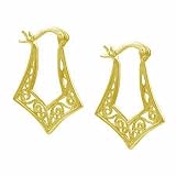 Antique Vermeil (24k Gold over Sterling Silver) Mini Swirl Filigree Geometric Earrings