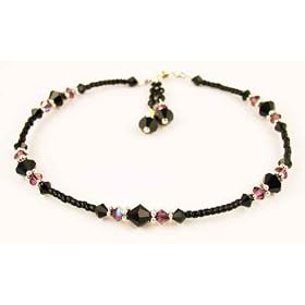 February Amethyst Ankle Bracelets: Sterling Silver Handmade Adjustable Beaded... by Amethyst Anklets